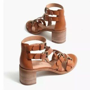 Madewell Talisa Tan Leather Strappy Sandals Sz 6.5